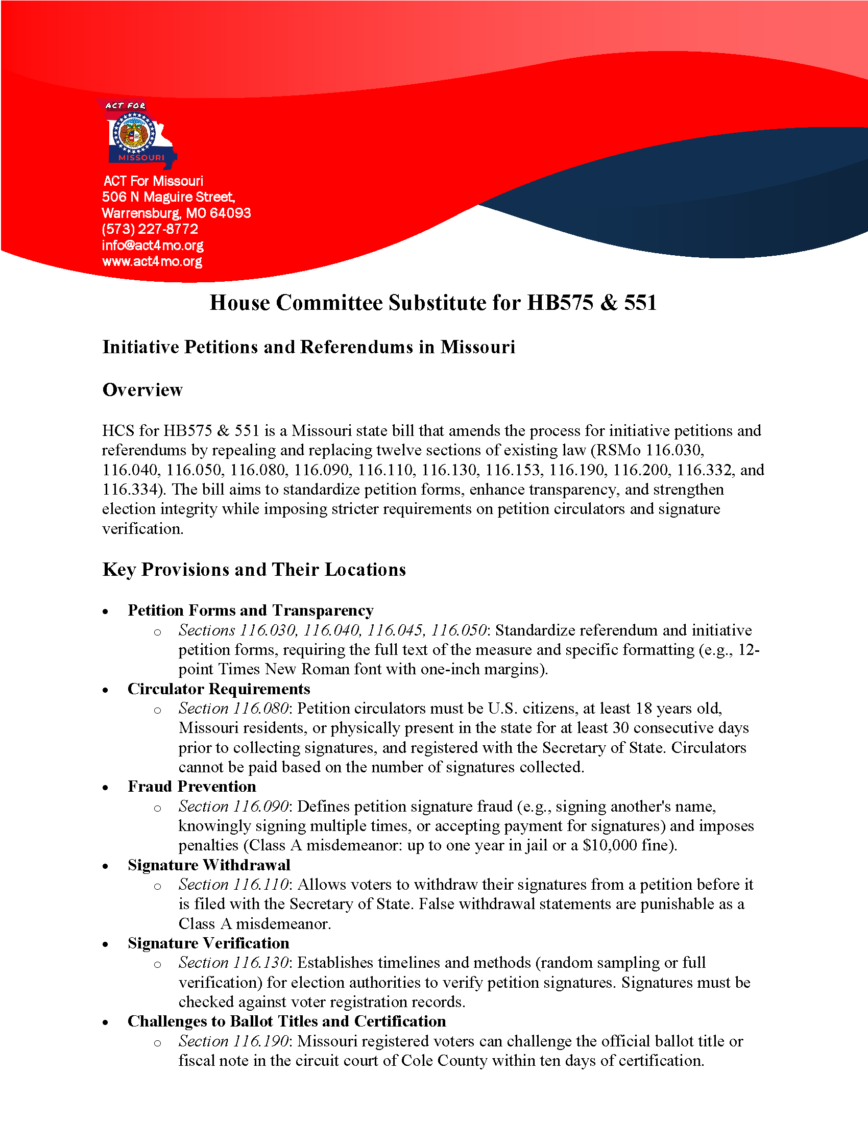 HB 575 & 551